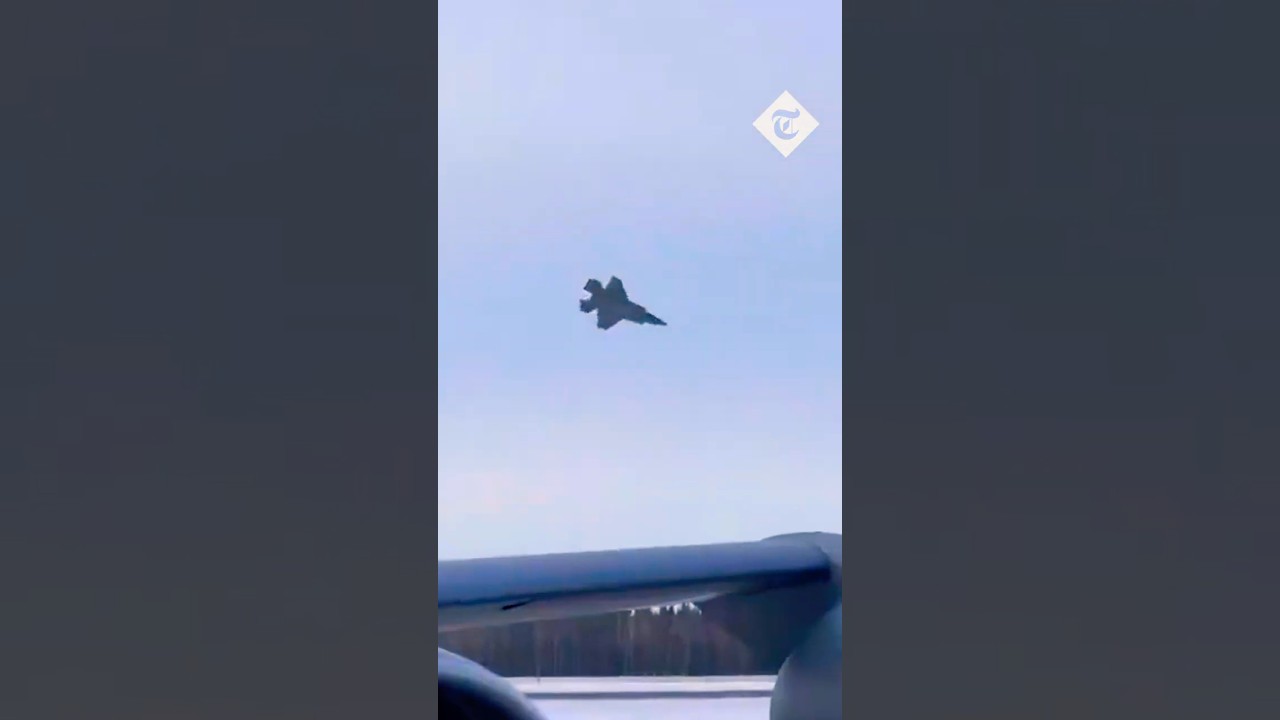 Moment US F-35 jet crashes at Alaskan airbase during exercise