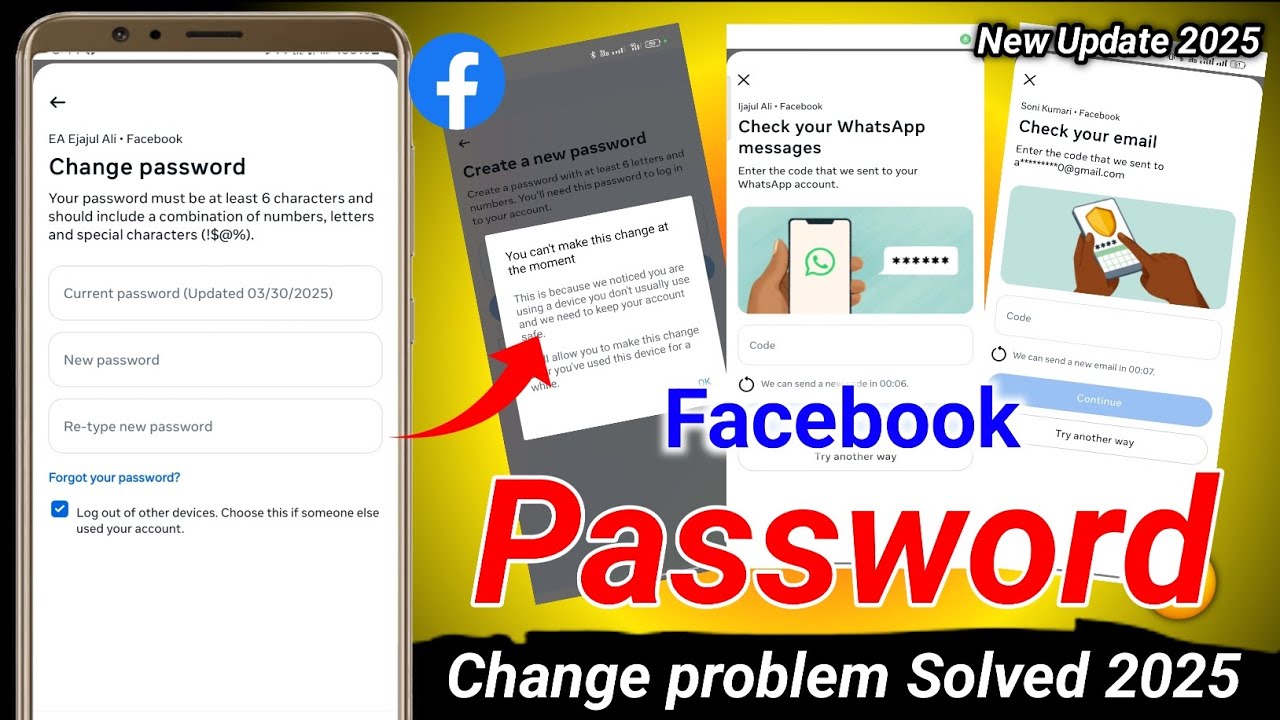 facebook password change problem 2025 Make important changes in Accounts Centre problem fixed ✅
