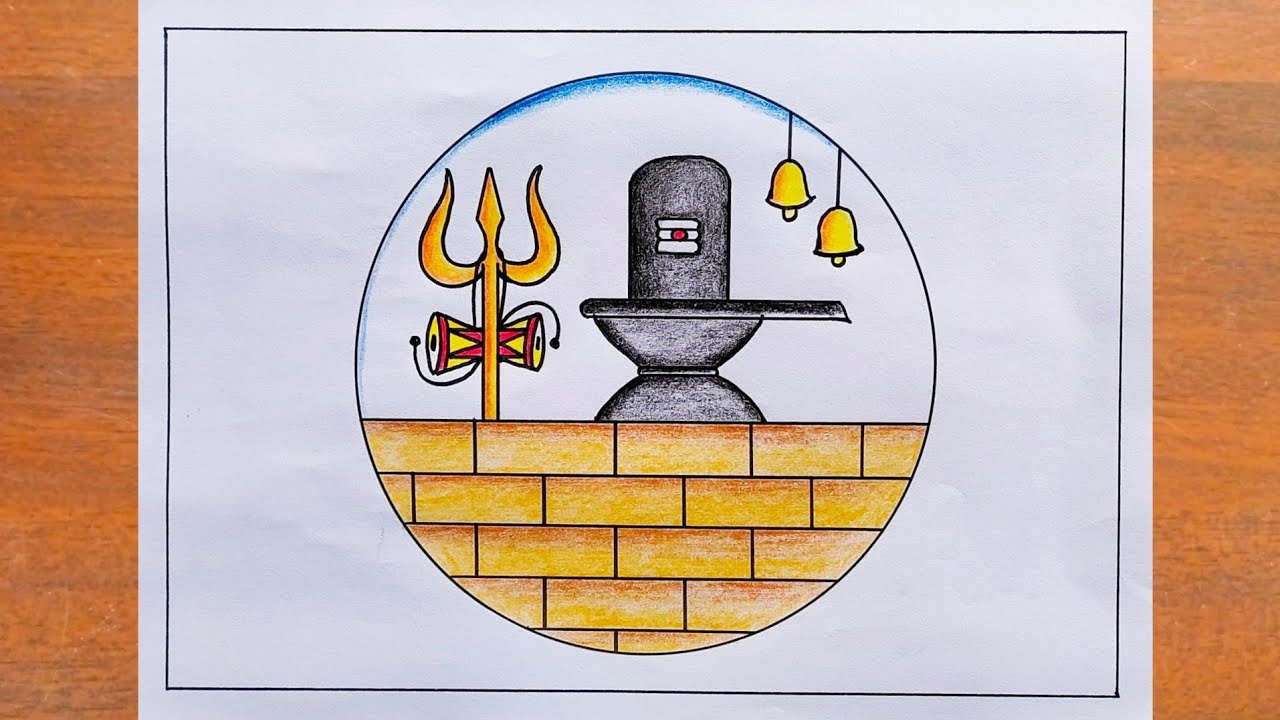 Mahashivratri Drawing / How to Draw Shivling Easy Steps / Shiv Lingam Drawing / Shivling Drawing 