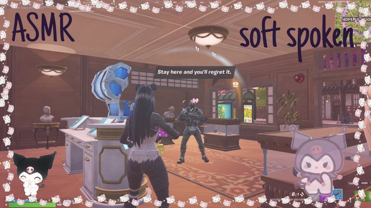 ASMR Playing Fortnite and trying soft spoken whispering and Mouth Sounds⋆˚꩜｡