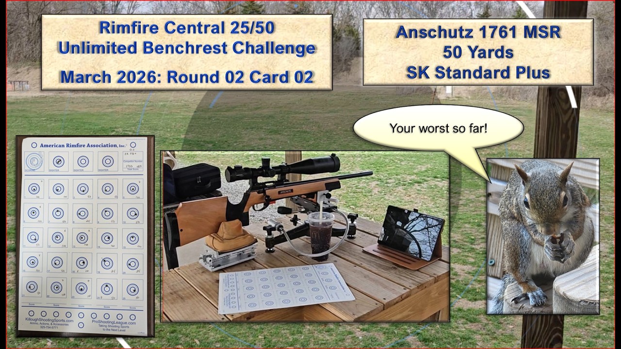 Anschutz 1761 50-ярдовая стрельба по мишеням ARA Unlimited, март, раунд: 03 CD 02, Rimfire Centra...