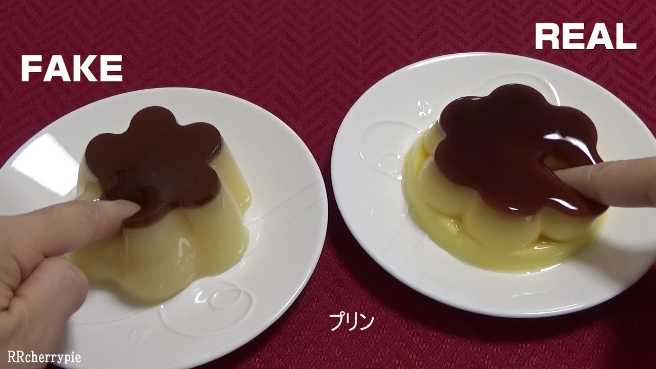 レプリカ vs 本物の食物　質感の比較　Poking Replica vs Real food