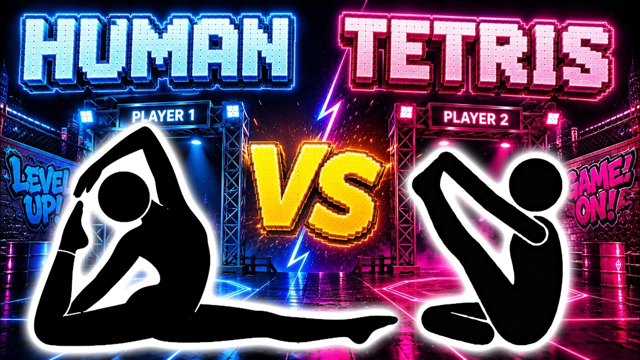 Who Will Win? 1v1 Human Tetris Battle 🛑 | 2 Players PvP | Immersive Interactive Warm-Up