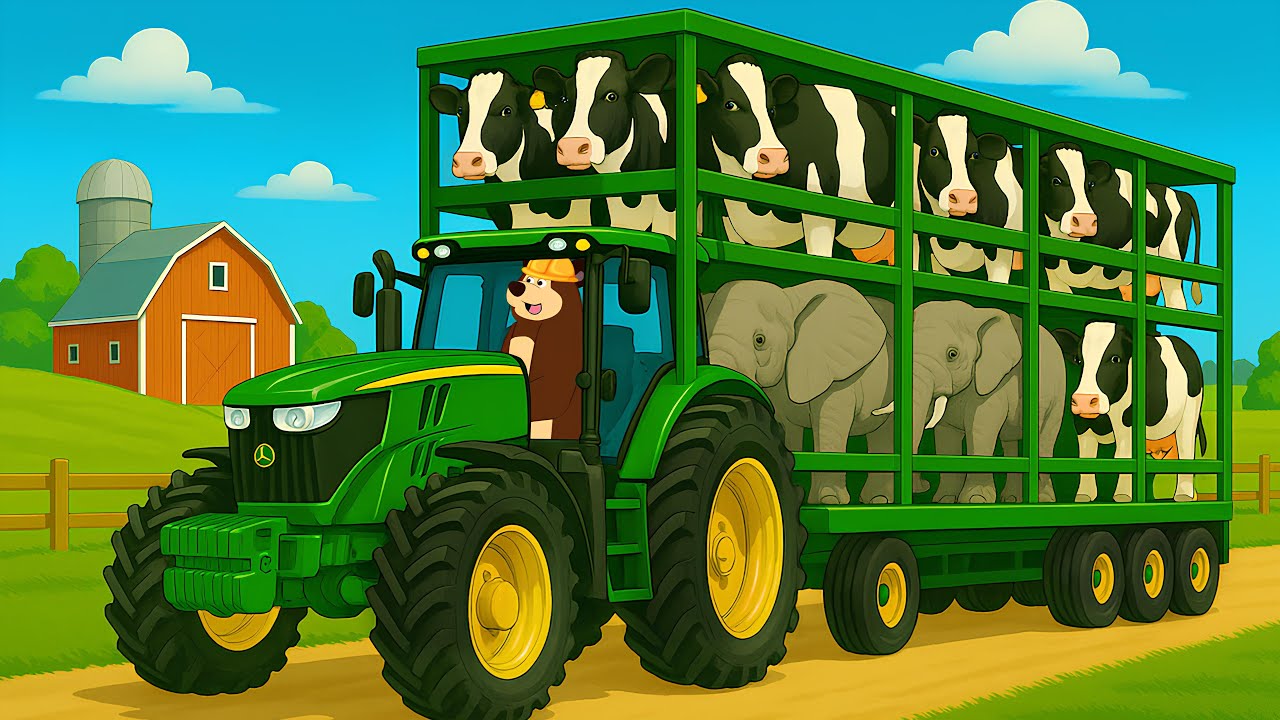 Farm Works: Fire Accident Animal Rescue - Tractor And Transport to New Barn | Farm Vehicles