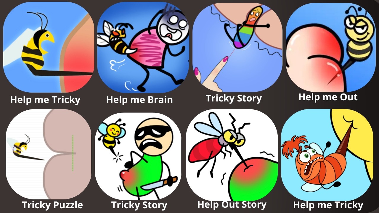 Help Me Tricky Puzzle,Help Me Tricky Story,Help Stickman Tricky puzzle VS Tricky Story,Help Out