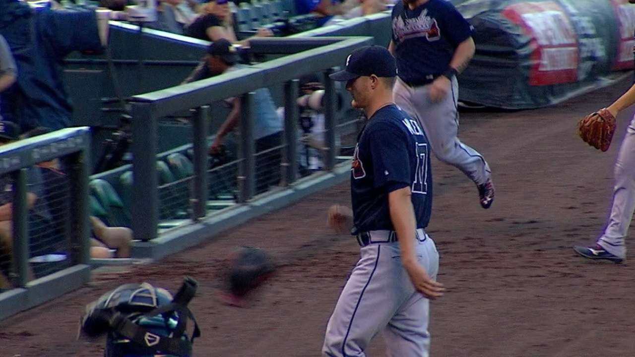 ATL@COL: Miller shows frustration after being pulled