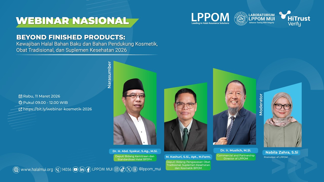 Webinar Nasional: Kewajiban Halal Bahan Baku Kosmetik, Obat Tradisional & Suplemen 2026