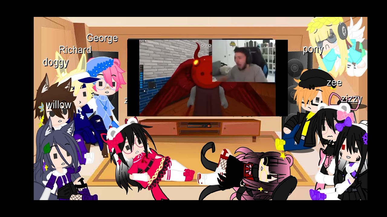 piggy react to piggy funny moments roblox (my an?•-•)
