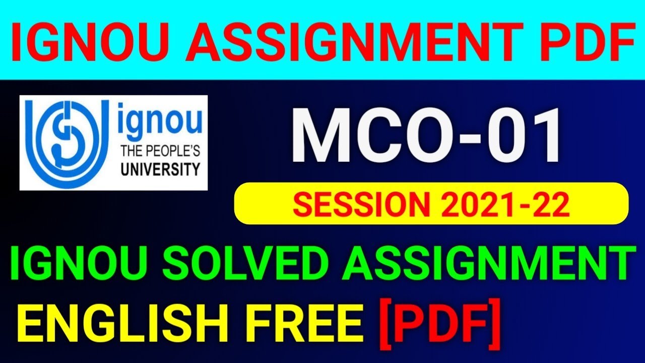 MCO-01 Solved Assignment 2022, MCO 1 Solved Assignment 2021-22 in English, MCO 1 Assignment