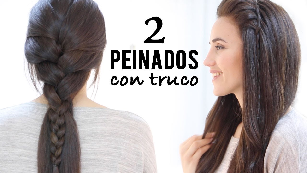 2 PEINADOS FÁCILES DE TRENZA DE RAIZ CON TRUCO
