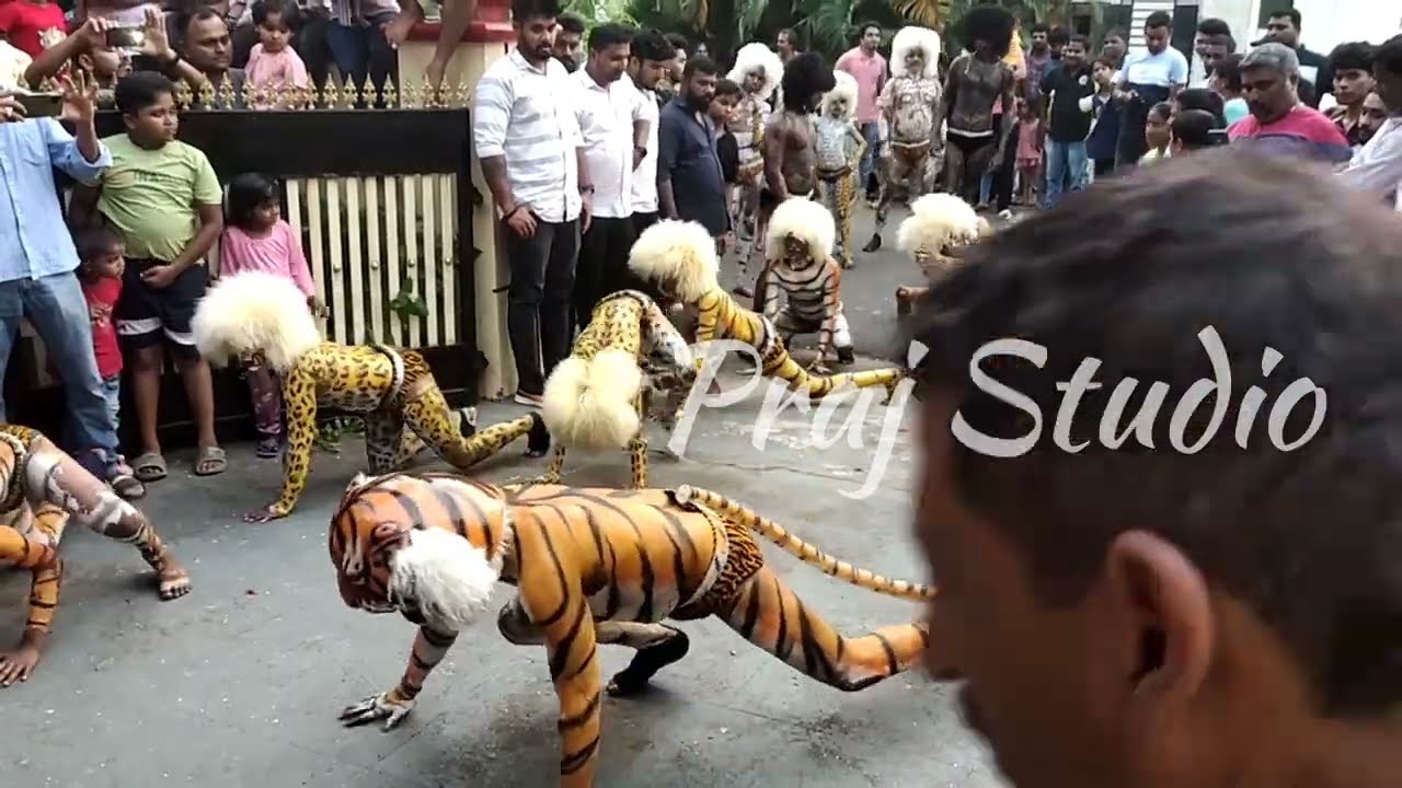 🔥 Mulihithlu Games Team MGT Tigers 🔥 Tiger dance in udaymaster House Mangaladevi Dasara 2023