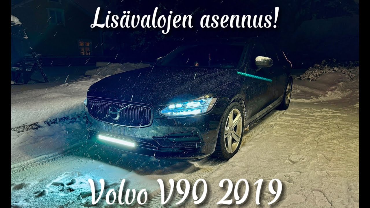 VOLVO V90 LISÄVALOJEN ASENNUS CAN-RELEELLÄ