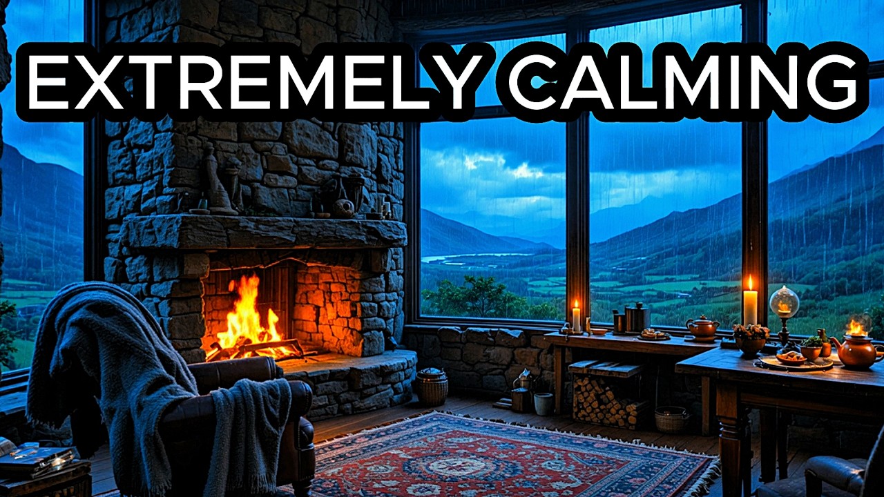 HEAVY RAIN & THUNDERSTORM at Cozy Scottish Cottage ⛈️ Rain Sounds for Sleep, Study & Relax