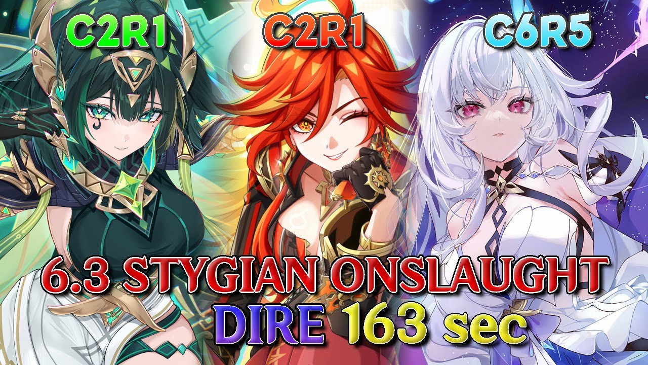 C2R1 Nefer x C2R1 Mavuika x C6R5 Skirk | 6.3 DIRE Stygian Onslaught DIRE -163 sec