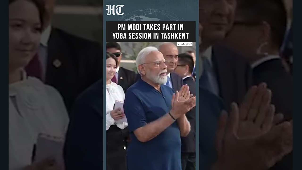 Tashkent: PM Modi Takes Part in Yoga Programme Organised by Yoga Federation #Shorts