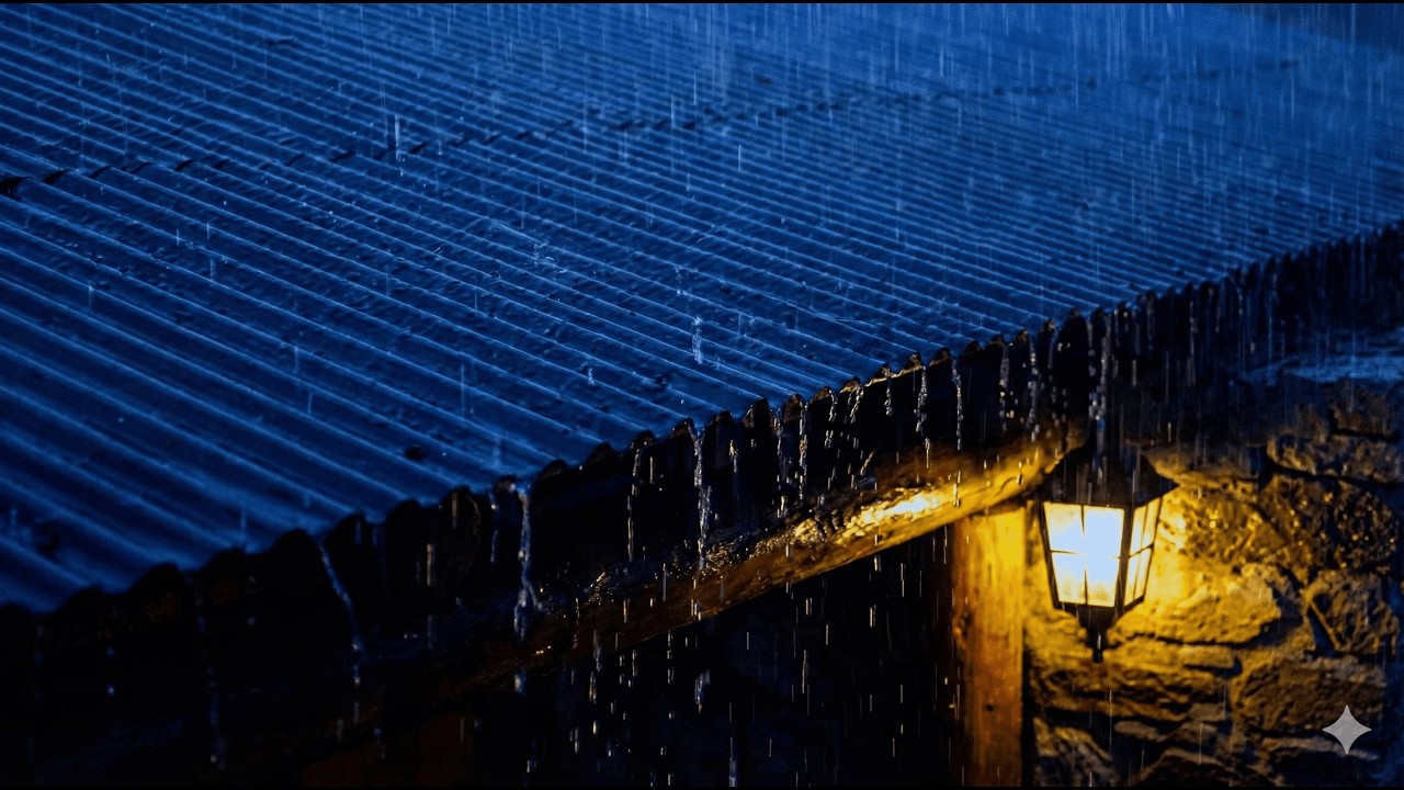 Heavy Rain and Thunder on a Tin Roof with White Noise for Sleeping – Deep Relaxation All Night Long