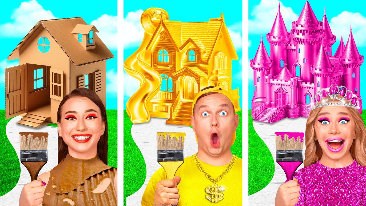 Domy Jednokolorowe Bogaty kontra Spłukany kontra Mega Bogaty | Śmieszne Momenty od TeenTeam