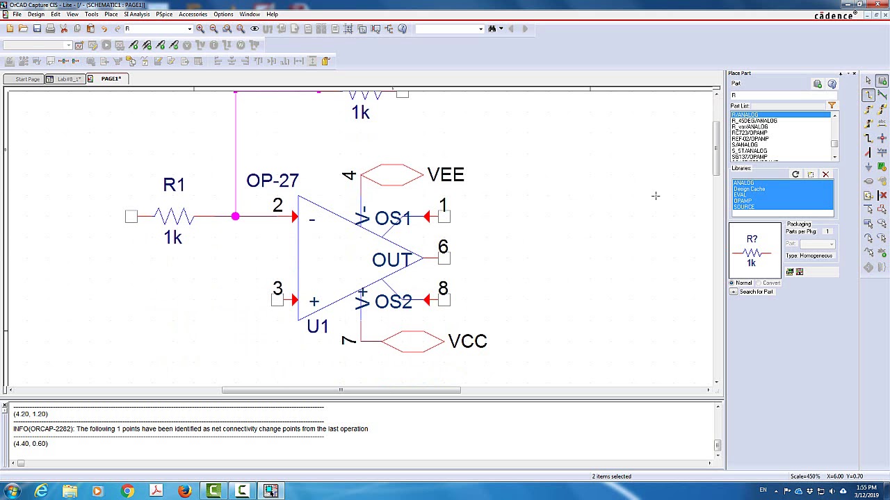 How to simulate OP-AMP Inverting and non-Inverting Amplifiers using ORCAD PSPICE