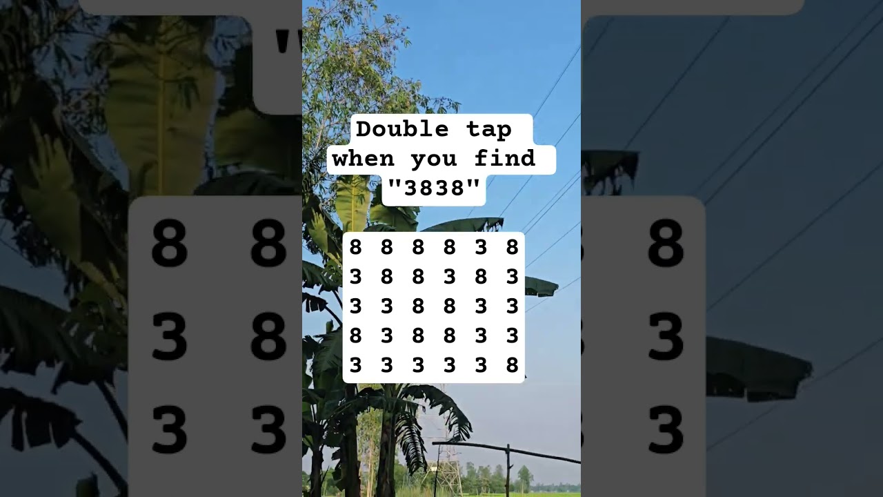 Observation Visual Test: 5 Seconds For You To Spot 3838. Try Your Skills!  #search #puzzle #shorts