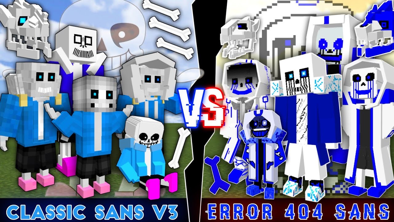 Team Sans V3(classic sans) vs.Team Error 404 sans!(Who is stronger?!)