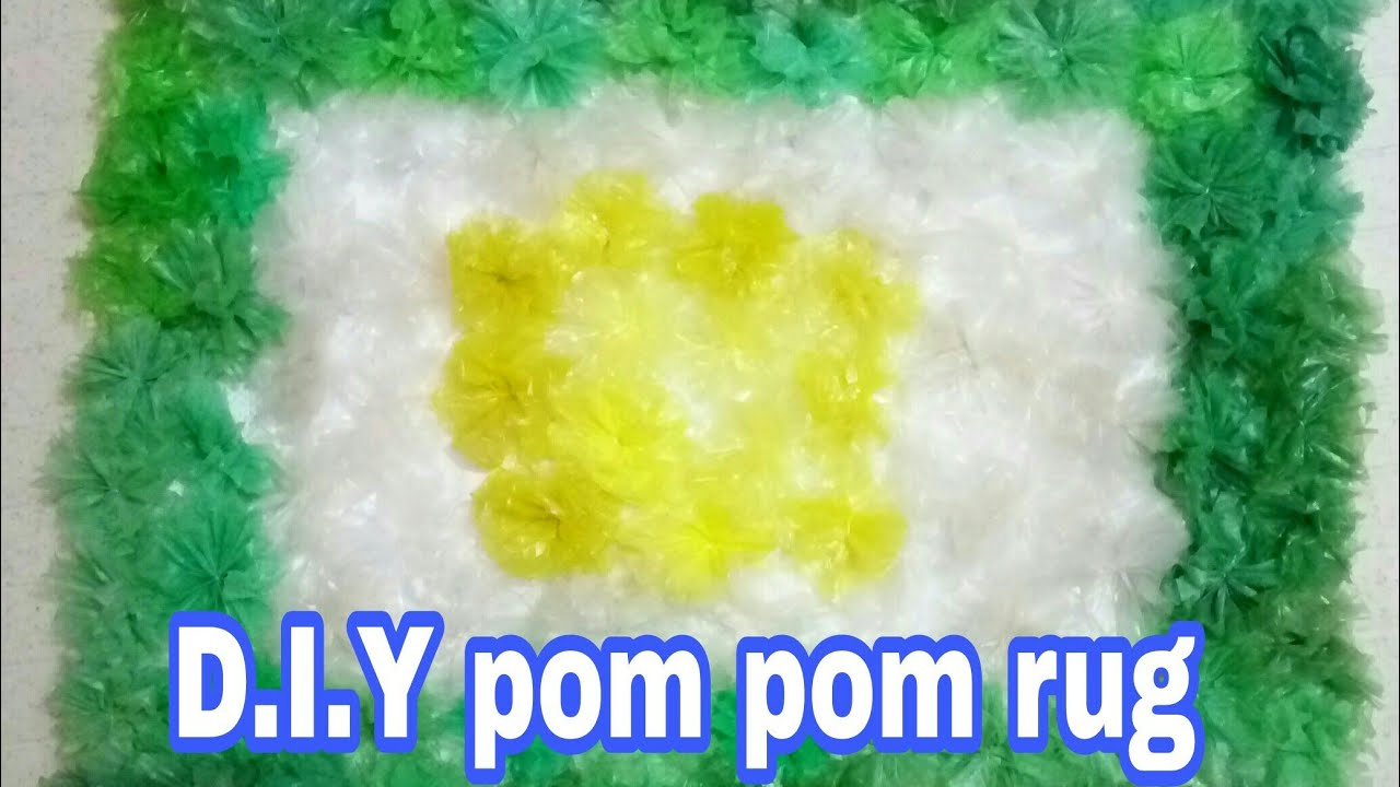How to make Pom-pom rug | How to make polythene doormat at home #polybagcraft #easycraftideas