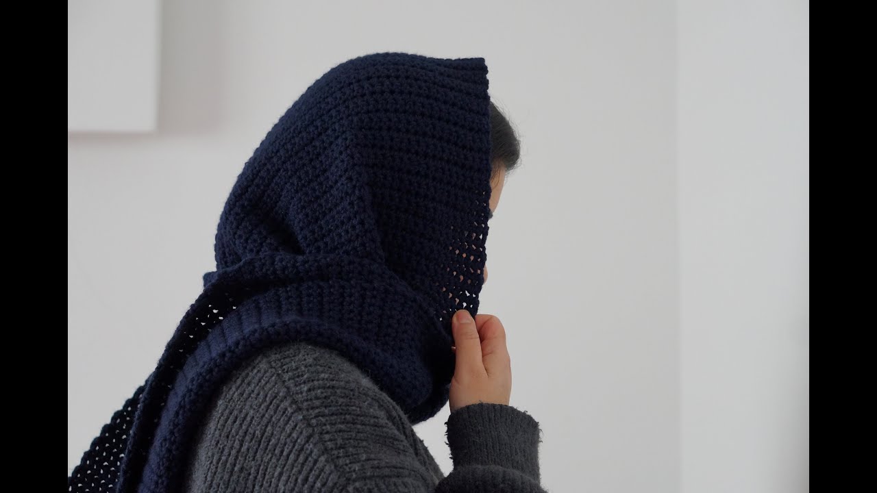 Hooded scarf crochet pattern