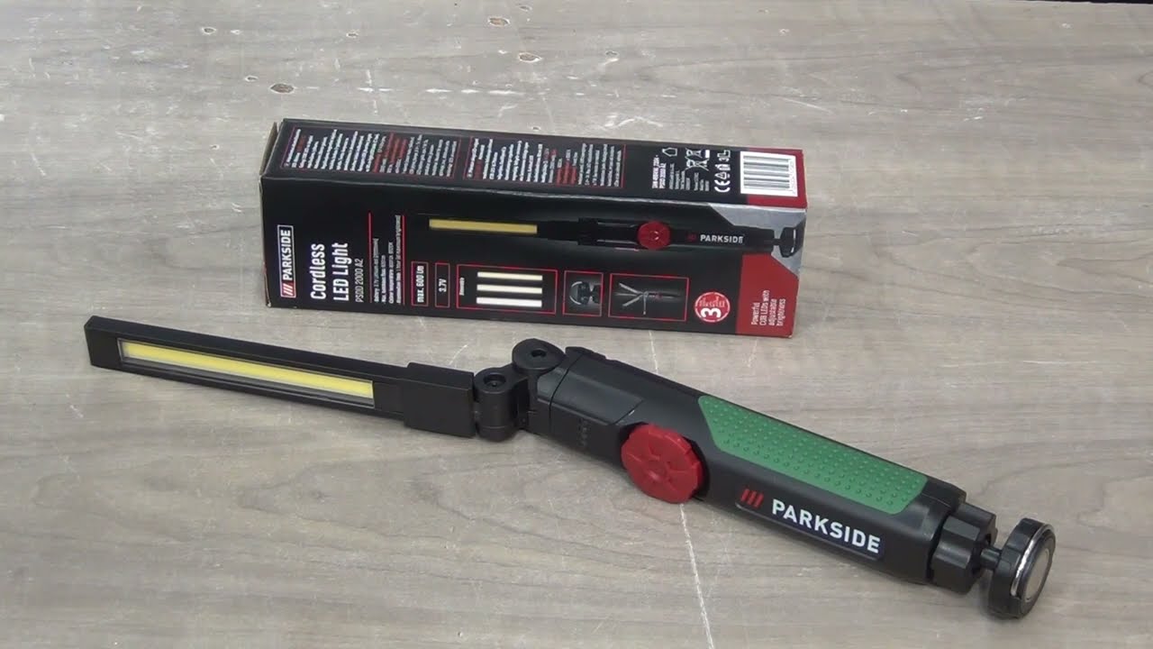 #728 - Parkside składana akumulatorowa latarka LED PSDD 2000 A2