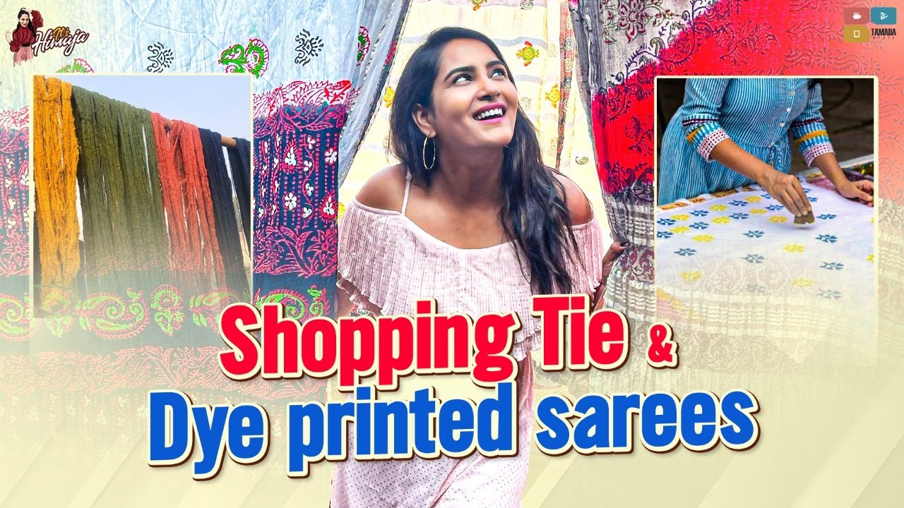 Shopping Tie and Dye Printed Sarees || DIY saree || Festival Shopping || Its Himaja