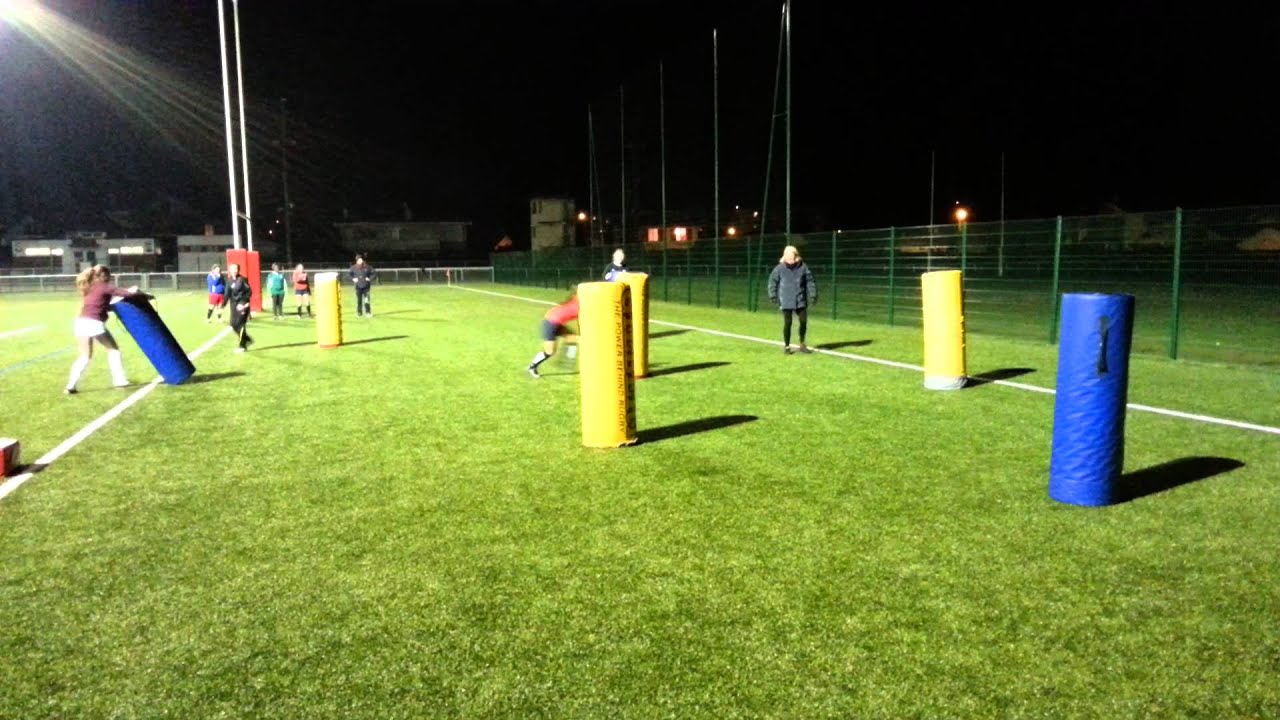 entrainement rugby, course de plaquage