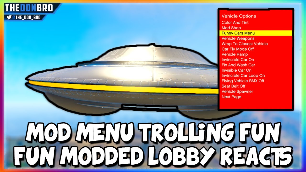 GTA 5 ONLINE - MOD MENU TROLLING FUN WITH REACTIONS - FUN MODDED LOBBY (GTA 5 MODS)