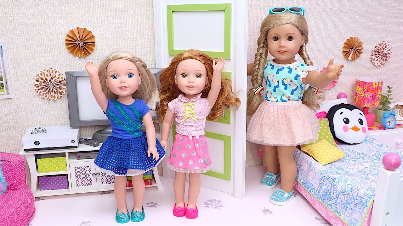 Mommy and twin baby dolls family routine for ice cream! PLAY DOLLS