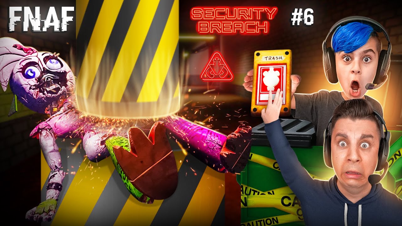 We SMASHED CHICA In The TRASH COMPACTOR! Five Nights At Freddys (Security Breach) FNAF Part 6