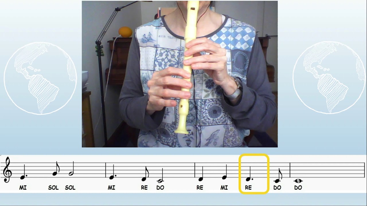 SINFONÍA DEL NUEVO MUNDO 2º movimiento flauta dulce y partitura