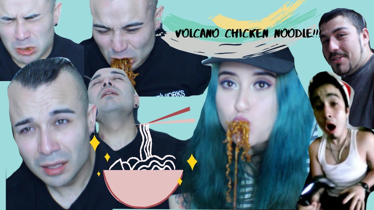 Spicy Volcano Chicken Noodle Mookbang Challenge with friends