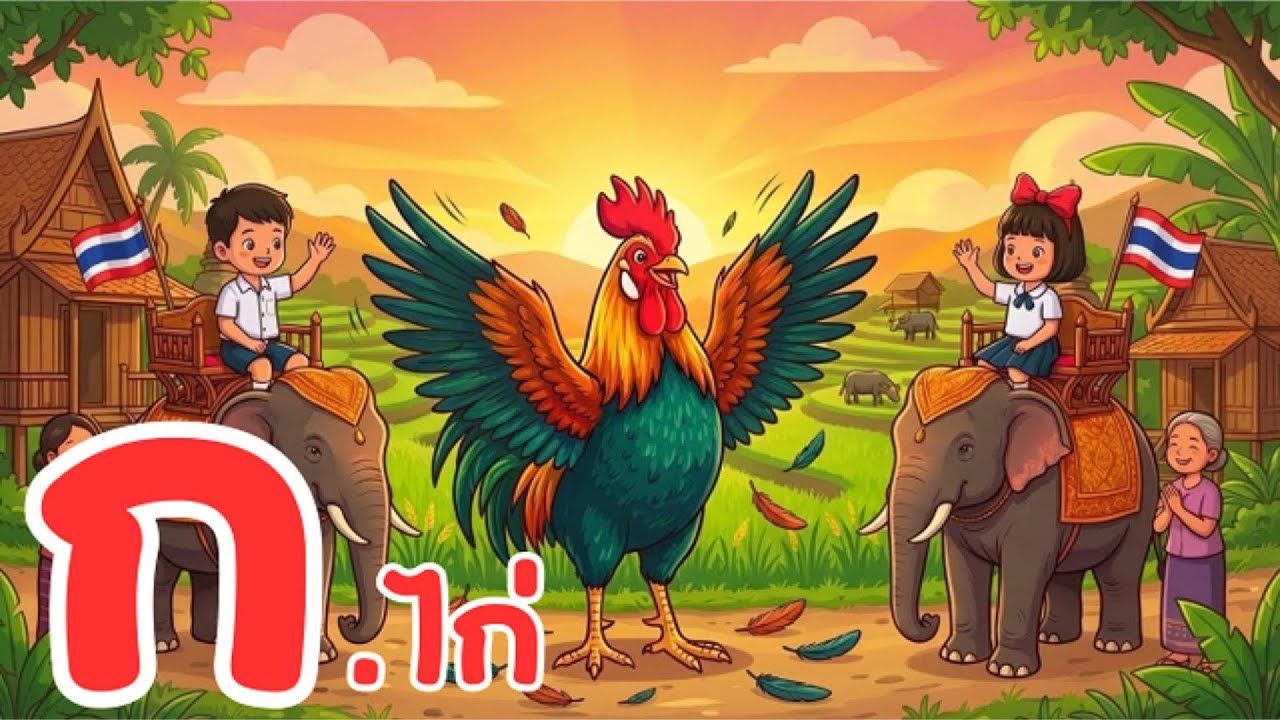 เพลง ก.ไก่  พยัญชนะไทย ก-ฮ  ฉบับดั้งเดิม  lพยัญชนะไทยlเพลงเด็กอนุบาลlเพลงเด็กไทยlเพลงเด็กดีหรรษา