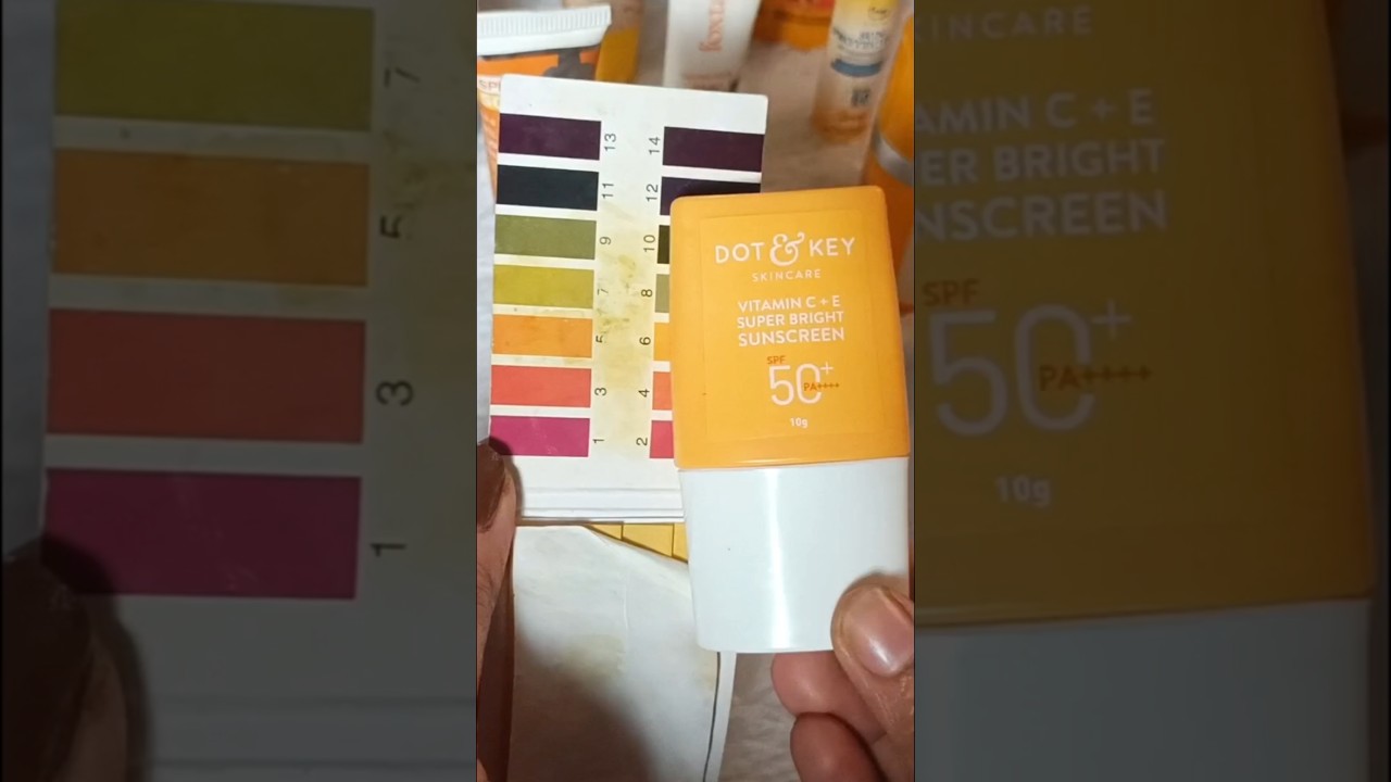 dot & key sunscreen pH test👍 || dot & key vitamin c+e super bright sunscreen pH value #ph #shorts