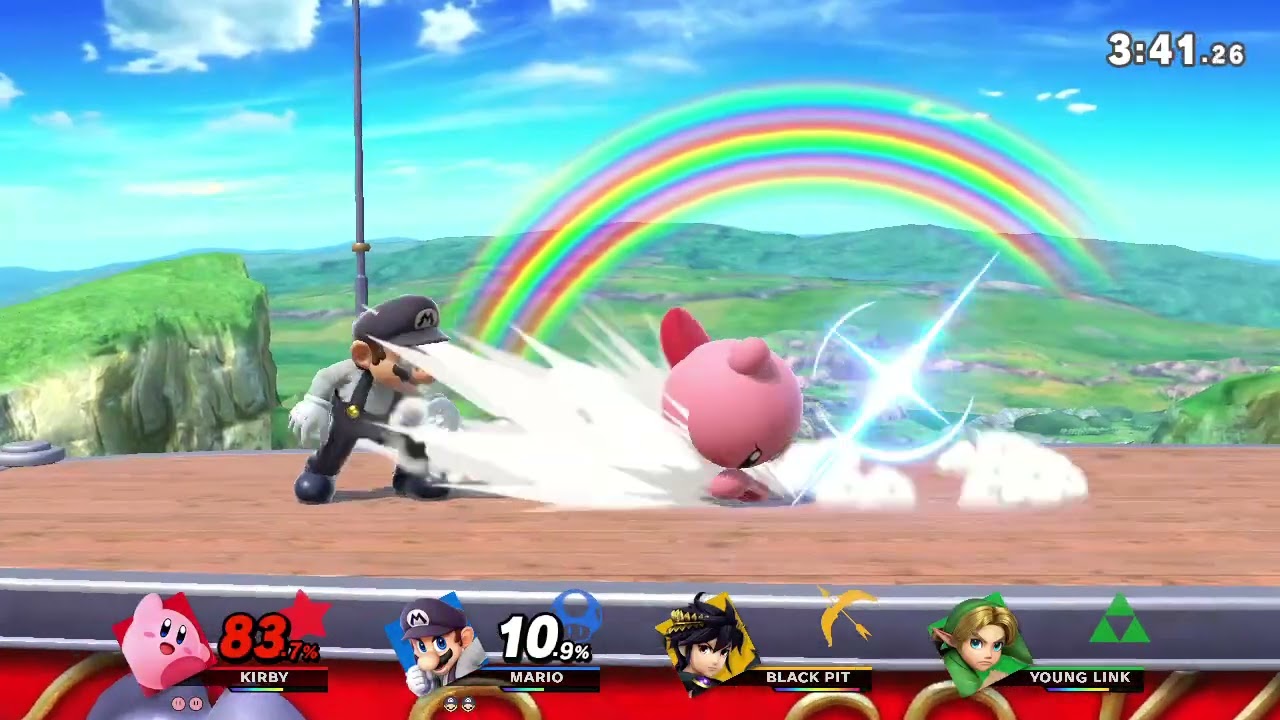 スマブラSP　オンライン対戦　カービィvsマリオvsブラックピットvsヤングリンク