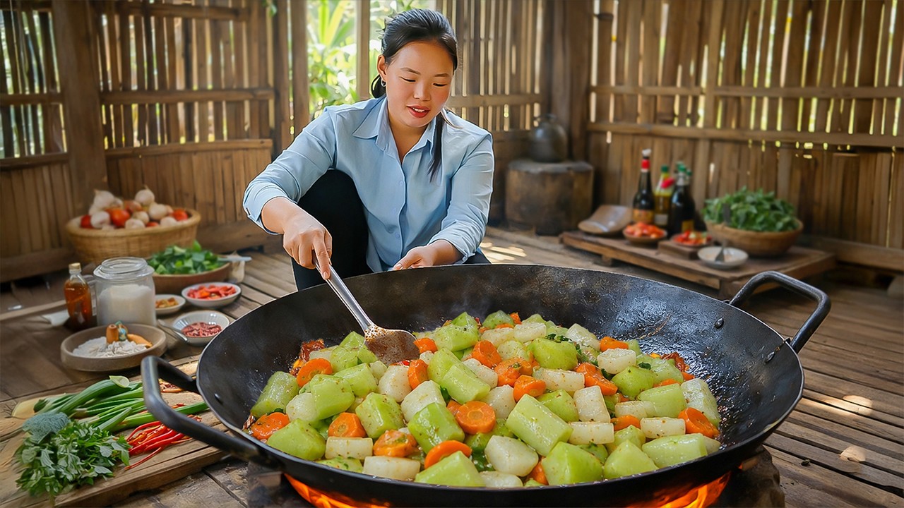 Sweet and Sour Ribs Dinner after Bountiful Gourd Harvest | Cooking and Harvesting | Simple Life