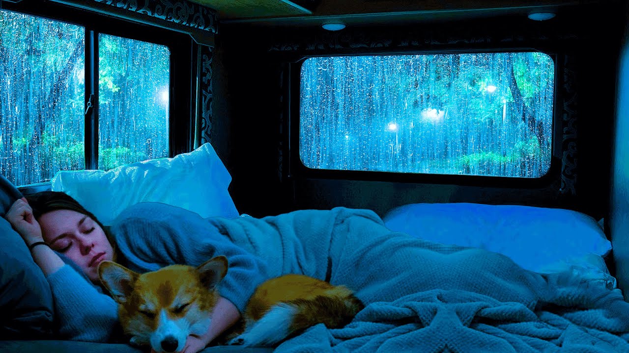 Cozy Car Rain Sounds for Sleep 🌙 | Thunderstorm Relaxation & Stress Relief in 3 Minutes