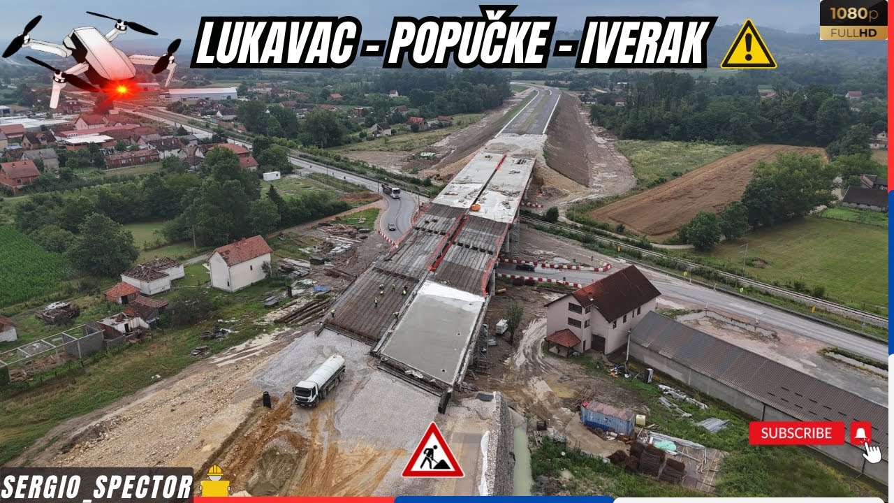 Brza Saobraćajnica Lajkovac - Iverak (Valjevo), Popučke i Industrijska zona, izgradnja #dronevideo
