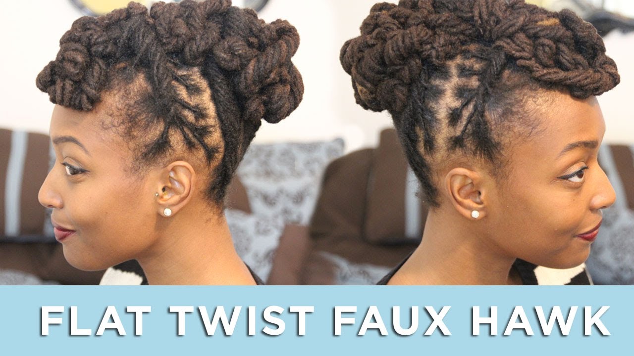 Loc Hairstyle Tutorial: flat twist faux hawk