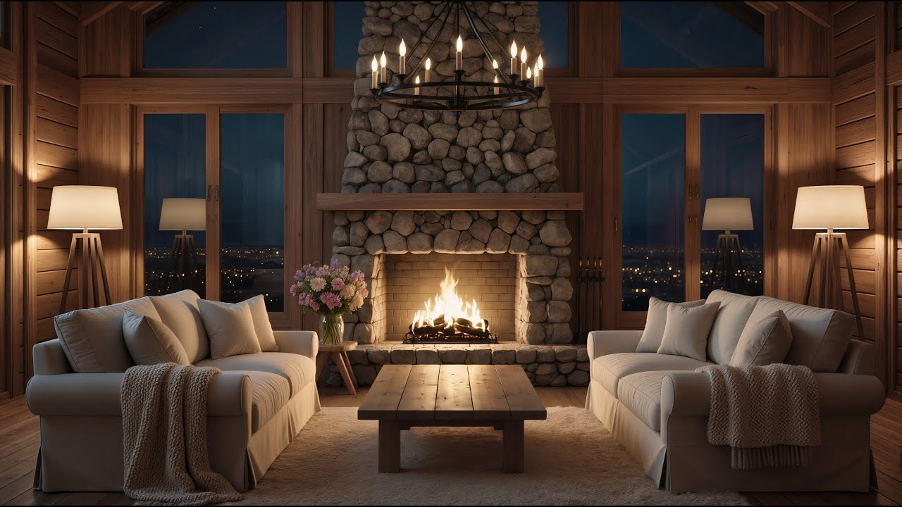 밤새 불멍(fireplace gazing)+음악