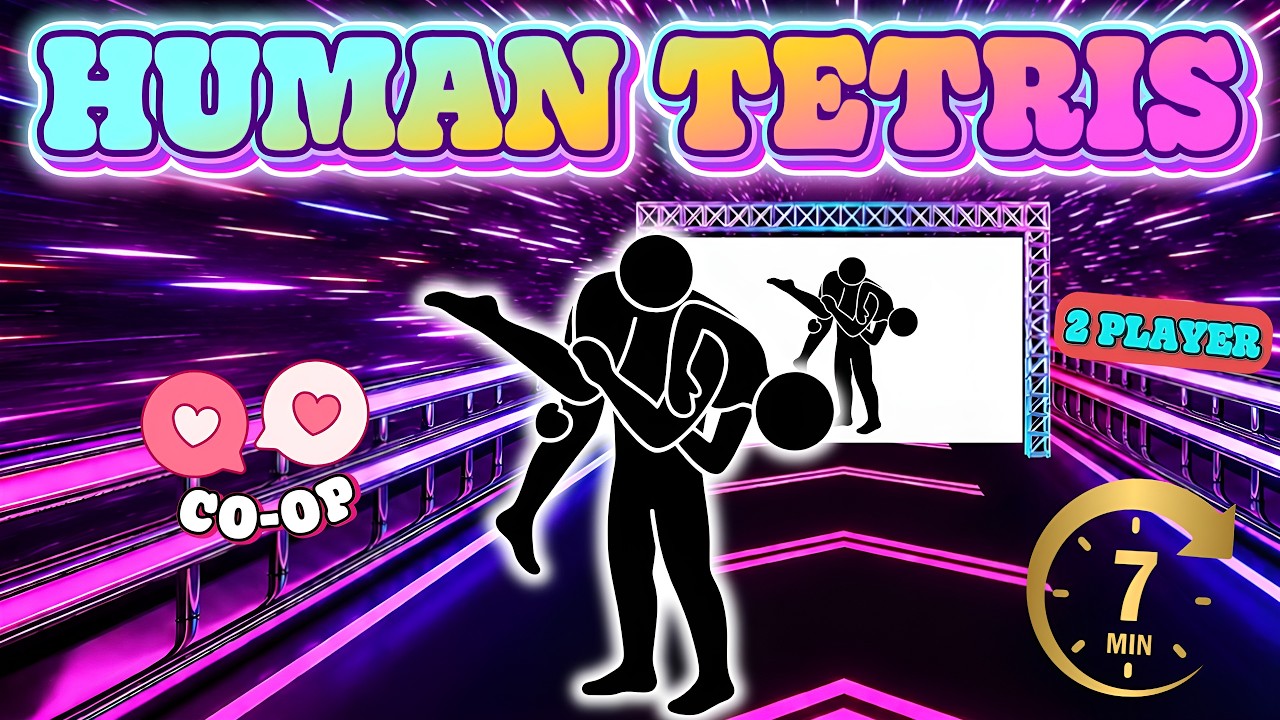 HUMAN TETRIS X CO-OP 2P | Challenge Mode 💞 | High-Quality Immersive Interactive Warm-Up #25