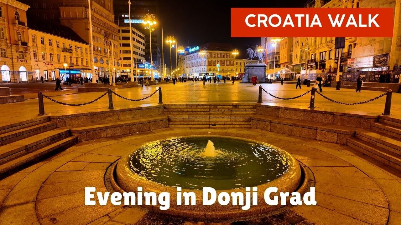 [4K] Zagreb City Walk | Rainy Night Stroll Through Donji Grad
