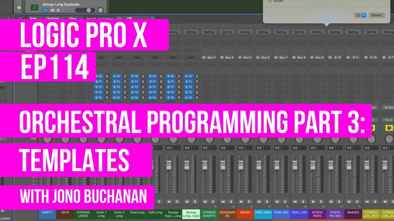 LOGIC PRO X - Orchestral Programming in Logic Part 3: Templates