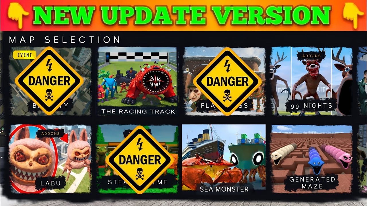 Nextbots in playground mod updated new sea monster crab racing track 😱 chasing nextbots 🔥
