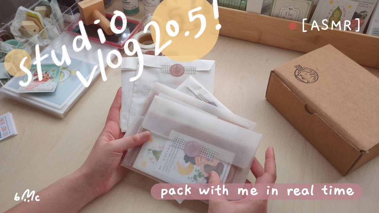 STUDIO VLOG: Just packing with soft relaxing music ♡ ASMR, no talking, no midroll.