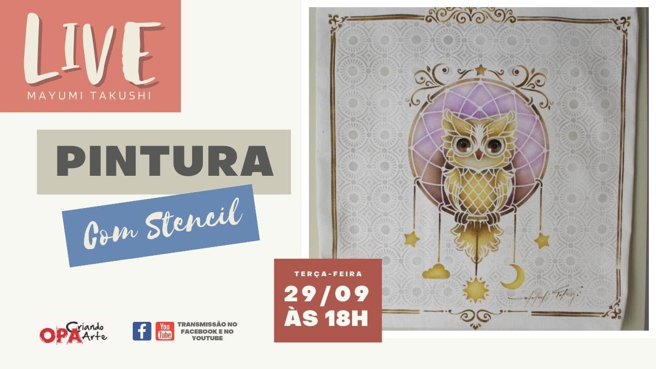 Customização de Ecobag | Pintando Coruja c/ Stencil | Mayumi Takushi