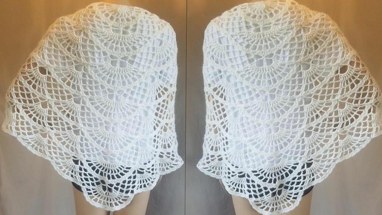 شال كروشيه مثلث راقي ومميز/crochet shawl