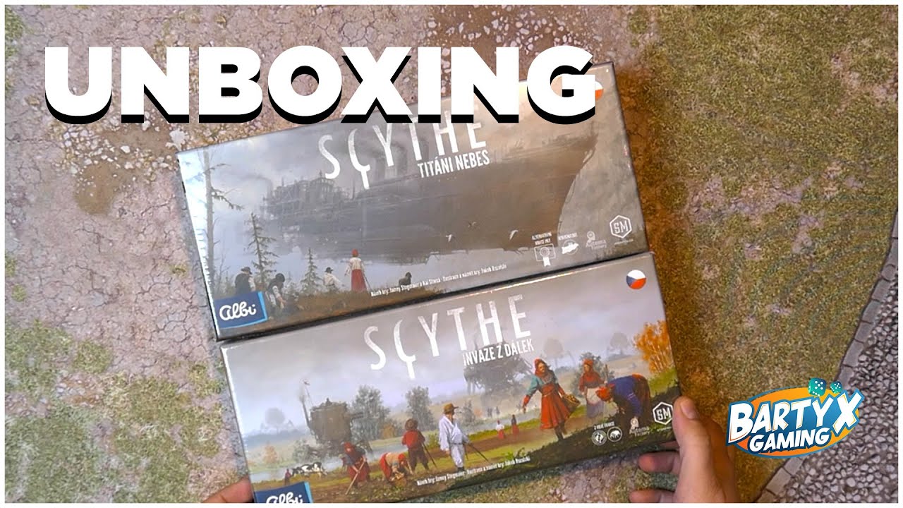 Scythe: Invaze z dálek & Titáni nebes - UNBOXING